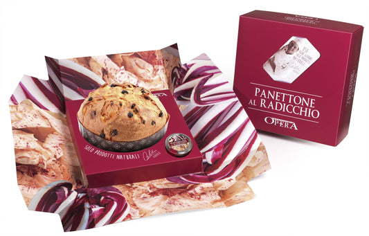 2- COFANETTO REGALO GOURMET: PANETTONE E CONFETTURA AL RADICCHIO I Pasticceria Opera